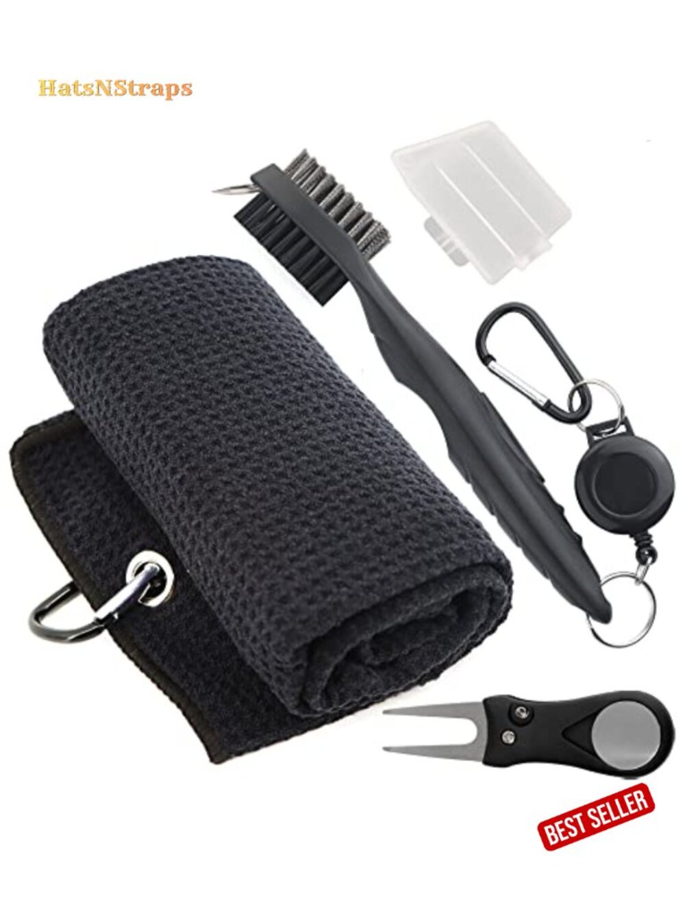 Golf Accessories Kit Microfiber Waffle Towel Brush Divot Tool